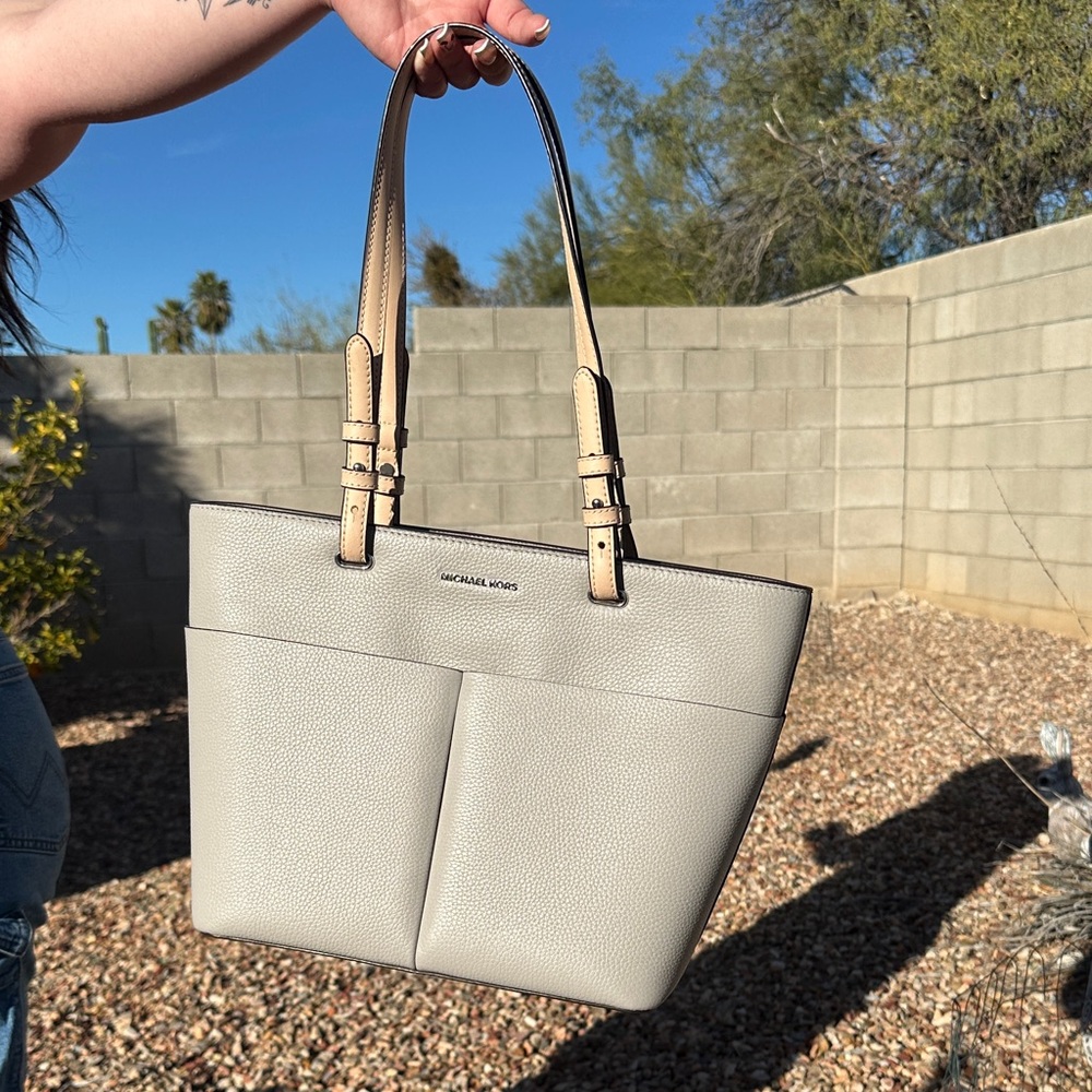 Michael Kors Light Gray and Tan Tote